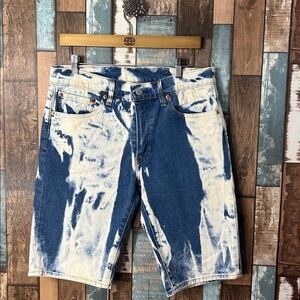 Levi's Premium Blue and White bleached Denim Shorts